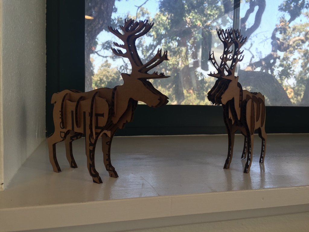 Laser Cut Reindeer Free Vector cdr Download - 3axis.co - 3D model önizlemesi