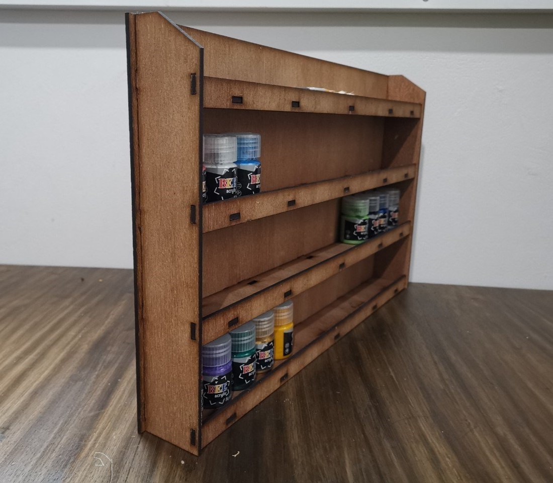 Laser Cut Paint Rack Storage Shelf 3mm DXF File Free Download 3axis.co