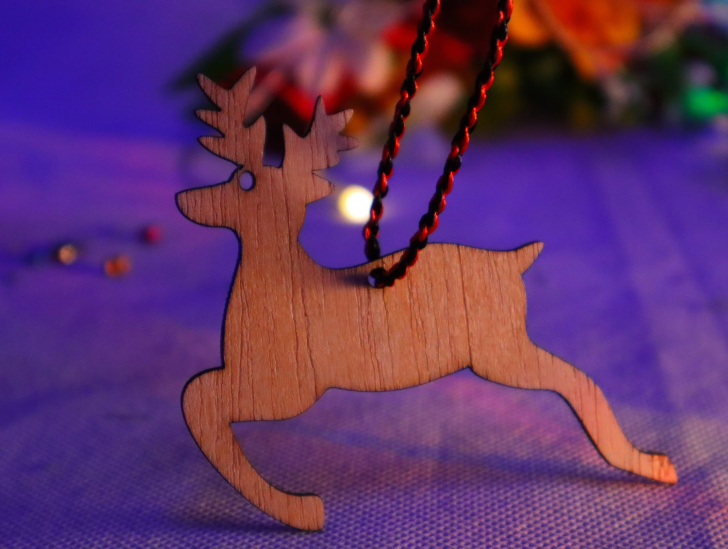 Laser Cut Deer Hanging Christmas Decoration Free Vector