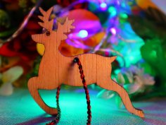 Laser Cut Deer Hanging Christmas Decoration Free Vector