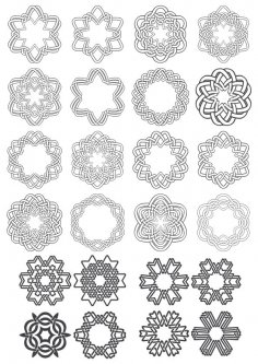 Geometric Circle Ornaments Set Free Vector