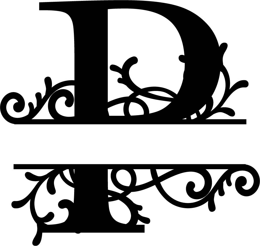 Download Split Monogram Letter P DXF File Free Download - 3axis.co