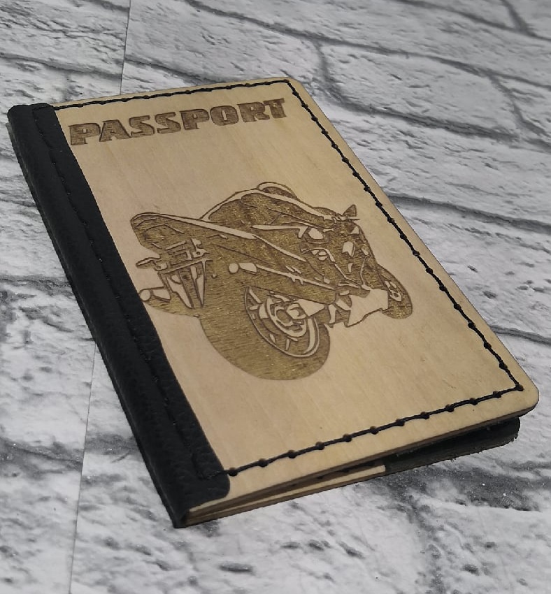 Laser Cut Wooden Engraved Passport Cover Free Vector