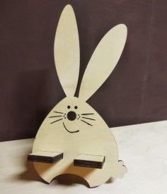 Laser Cut Cute Bunny Phone Stand Free Vector