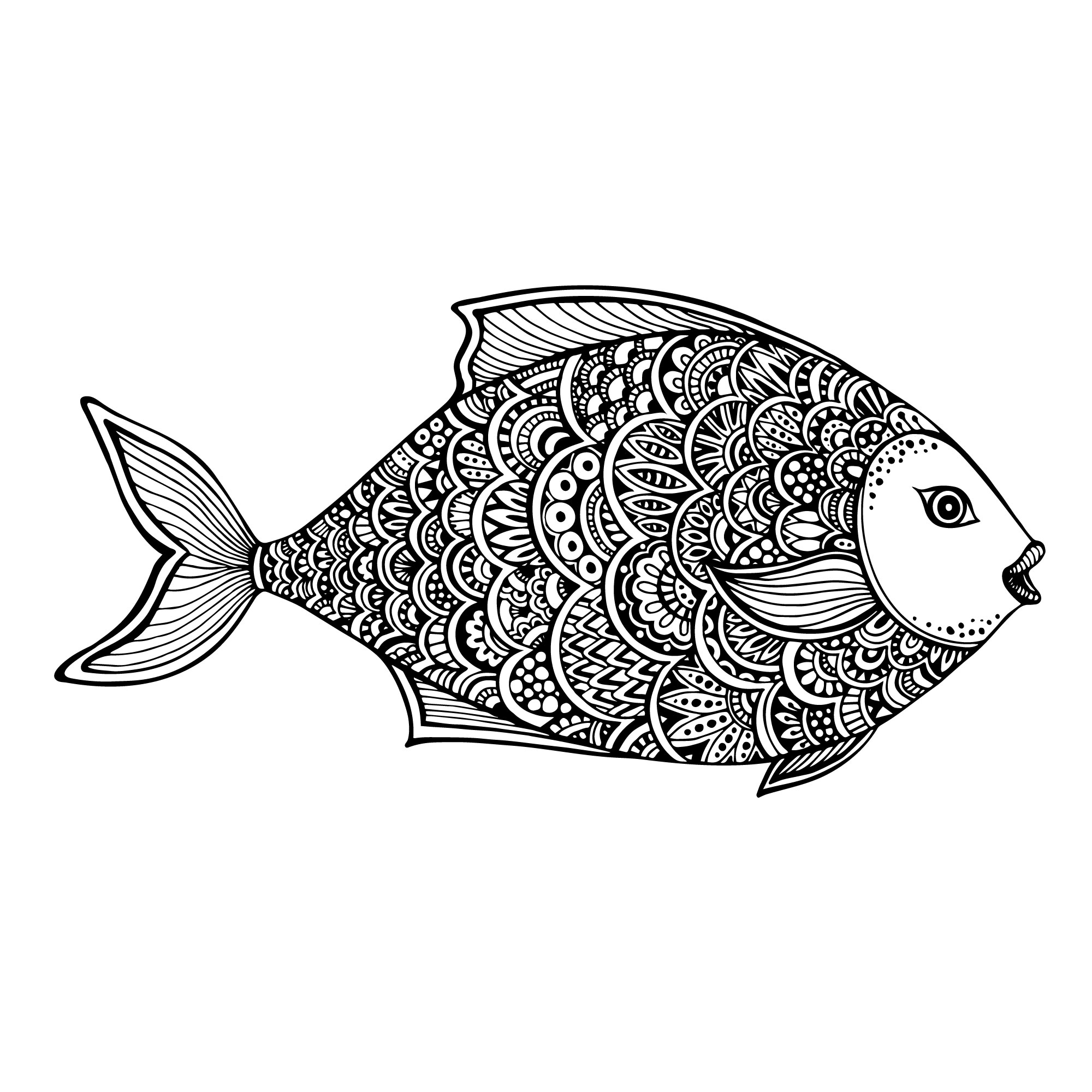 Zentangle Fish (.eps) Free Vector Download - 3axis.co
