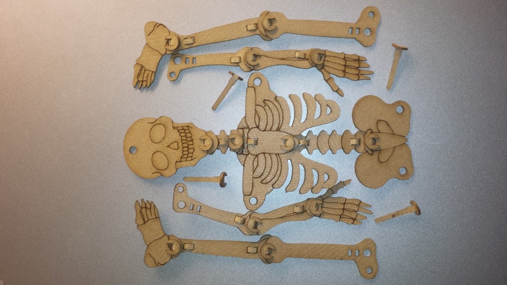 Laser Cut Articulated Skeleton Kraftplex FO 08mm SVG File