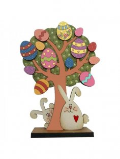 Laser Cut Easter Tree Free Vector
