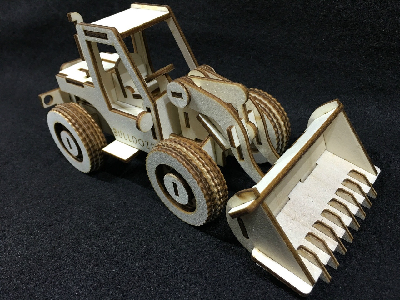 Laser Cut Wooden Toy Bulldozer DXF File