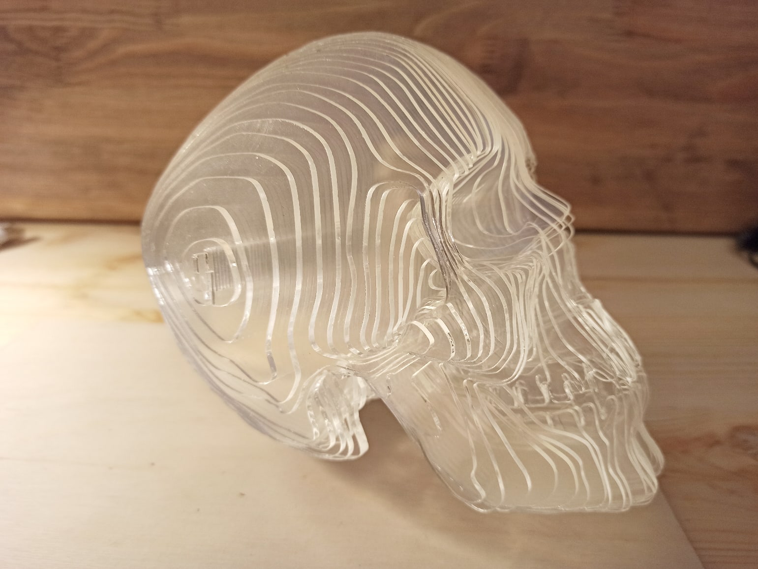 Laser Cut Acrylic 3D Skull Model Free Vector Cdr Download - 3Axis.Co