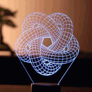 Laser Cut 3D Torus Spiral Acrylic Lamp Free Vector