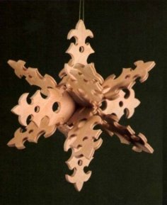 Laser Cut 3D Snowflake Christmas Decor Free Vector