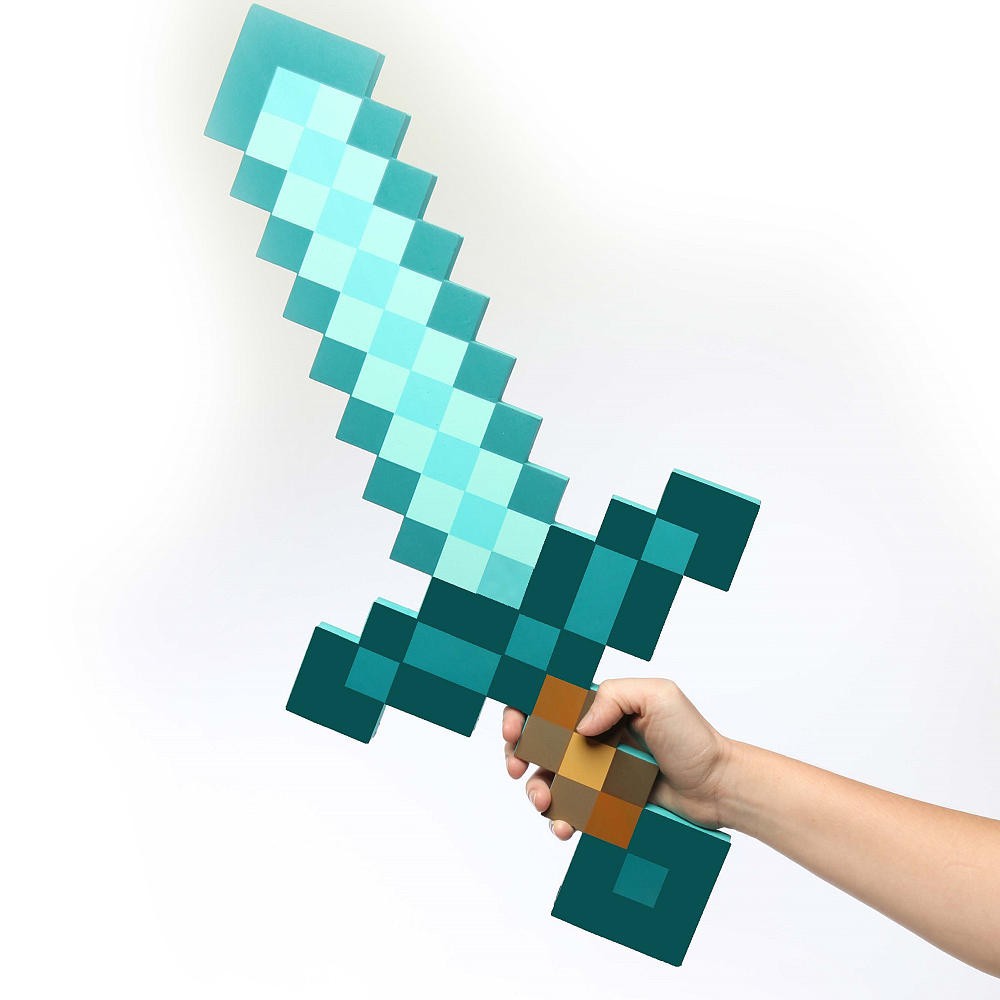 Minecraft Papercraft Life Size Diamond Pickaxe Sword - vrogue.co