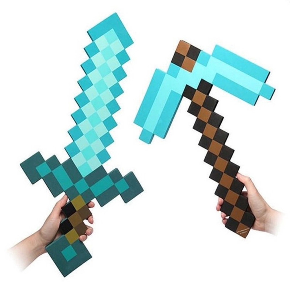 Laser Cut Minecraft Diamond Sword And Pickaxe Toys Free Vector