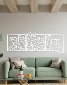 Laser Cut Leaf Wall Decor With Frames Modern Wall Decor Free Vector