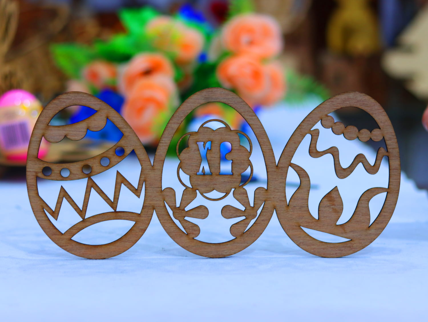 Laser Cut Wooden Easter Eggs Free Vector