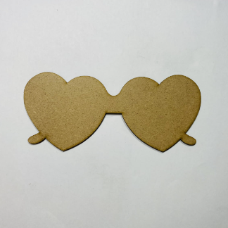 Laser Cut Heart Glasses Wood Cutout Unfinished Craft Free Vector