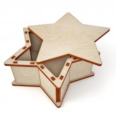 Laser Cut Wooden Star Gift Box Free Vector