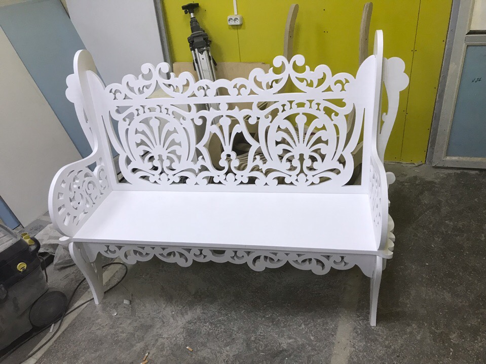 Laser Cut Small Wood Decorative Bench 21mm DXF File