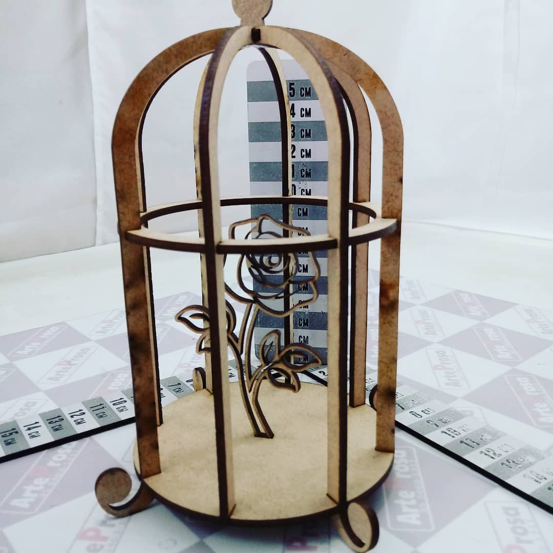 Laser Cut Bird Cage Decoration Cage With Flower Free Vector
