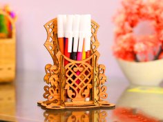 Laser Cut Luxury Pen Holder Free Vector