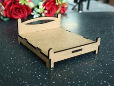 Laser Cut Dollhouse Bed Miniature Dollhouse Furniture Free Vector