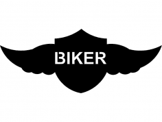 Winged shield Biker dxf File
