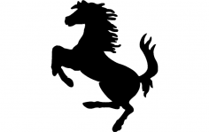 Horse Galloping Silhouette dxf File