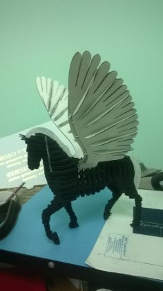 Winged Horse 3D Puzzle Free Vector