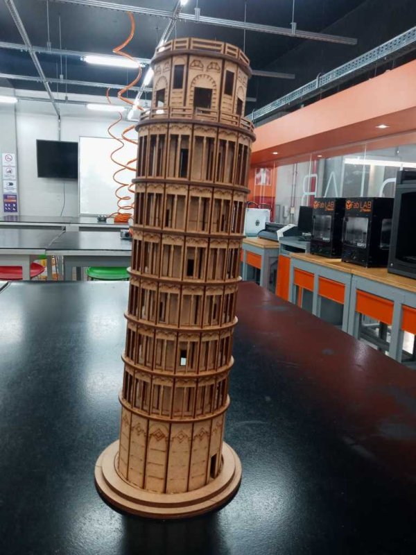 Laser Cut Leaning Tower Of Pisa Free Vector Download - 3axis.co - 3D model önizlemesi