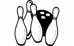 Bowling Pins and Ball Game dxf File