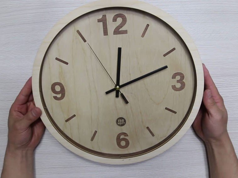 Laser Cut Wooden Wall Clock DXF File Free Download - 3axis.co - 3D model önizlemesi