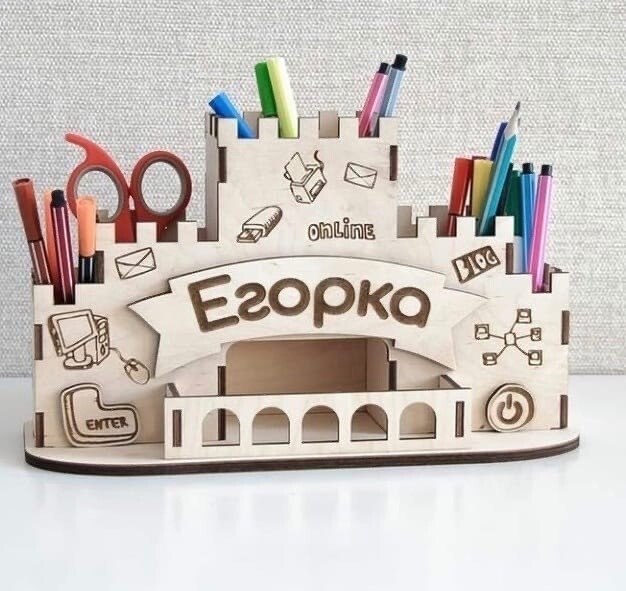 Laser Cut Stationery Organizer Free Vector cdr Download - 3axis.co - 3D model önizlemesi