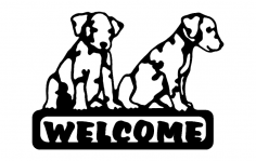Puppies Welcome Sign dxf File