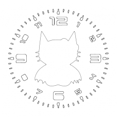 Clock Hello Bat dxf File