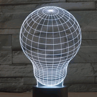 Light Bulb 3D LED Illusion Night Light Lamp Free Vector