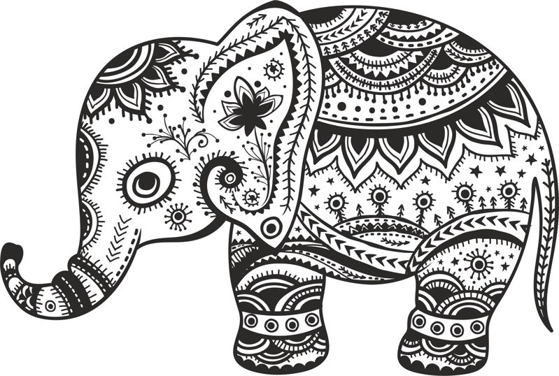 Download Retro Floral Elephant Free Vector cdr Download - 3axis.co