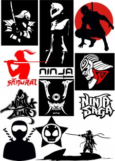 Ninja Vectors Art Pack Free Vector