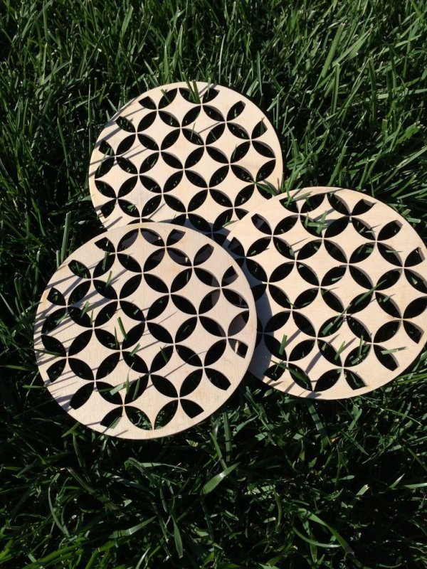 Laser Cut Shippo Pattern Trivets DXF File Free Download - 3axis.co - 3D model önizlemesi
