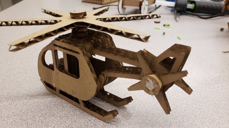 Laser Cut Glowforge Cardboard Copter Free Vector Download - 3axis.co