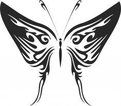 Butterfly Tribal Free Vector