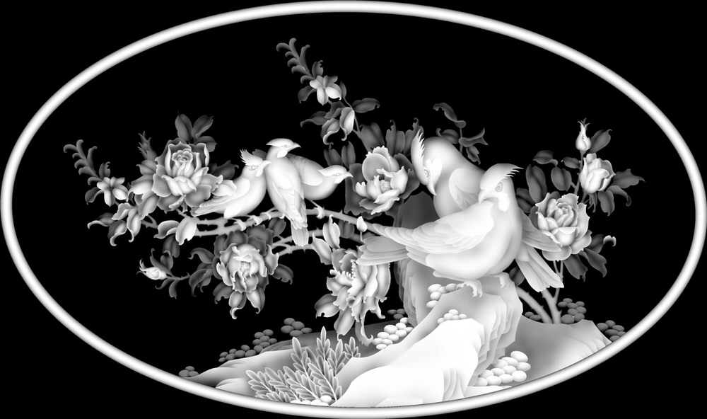 Grayscale CNC Art - Flowers 3d Grayscale Images For 3d Engraving Bitmap ...