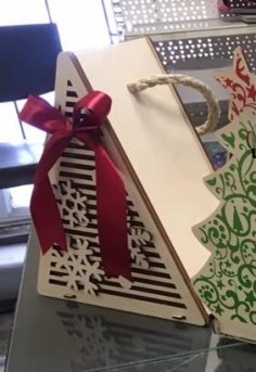 Laser Cut Christmas Tree Packaging for Gift Free Vector