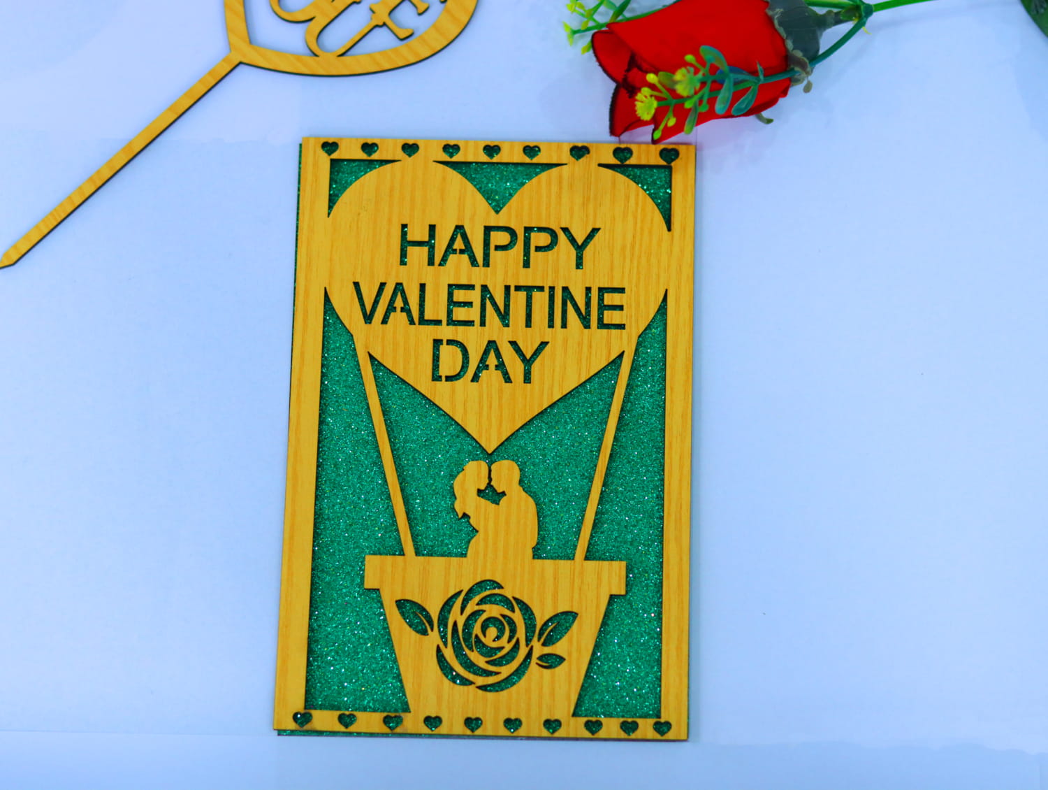 Laser Cut Valentines Day Card Free Vector