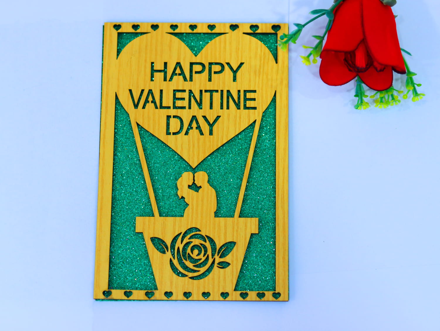 Laser Cut Valentines Day Card Free Vector