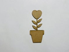 Laser Cut Flower Pot Shape Unfinished Wood Craft Cutout Free Vector