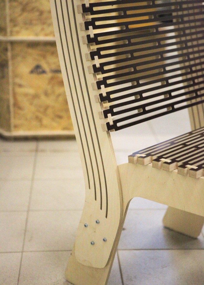 Plywood Live Hinge Chair DXF File