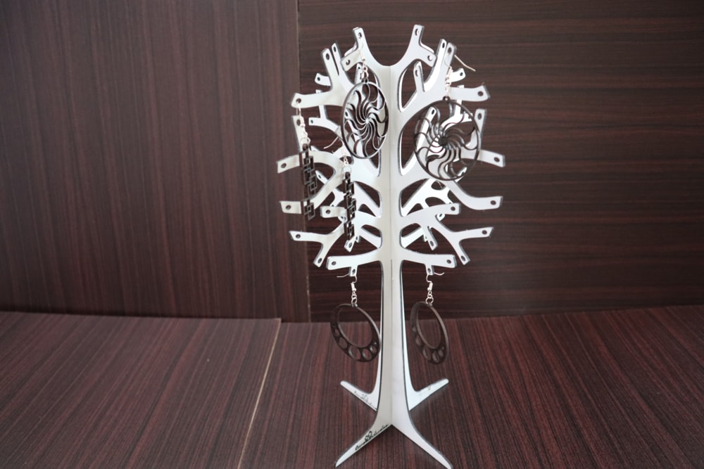 Laser Cut Jewelry Tree Stand 3mm DXF File