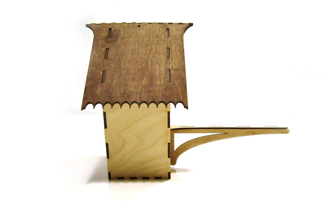 Laser Cut Bird House 3mm Plywood DXF File