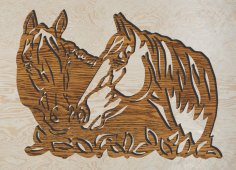 Horses Wall Art Laser Engraving Template Free Vector