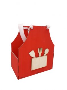 Laser Cut Apron Shaped Gift Box Mother’s Day Treat Box Free Vector